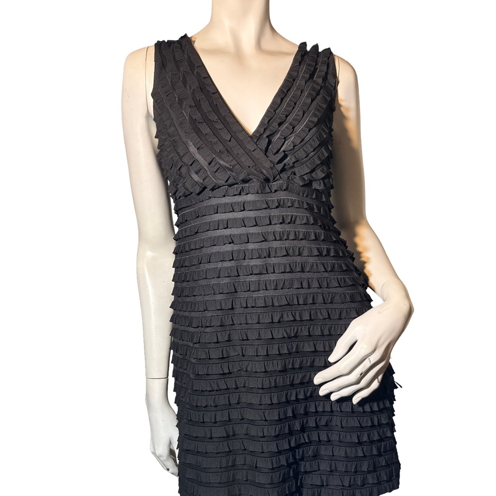 Ronni Nicole Black Ruffled Layered Mini Dress